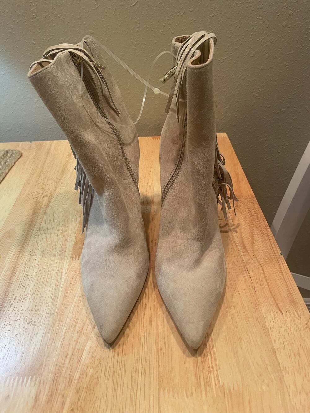 Veronica Beard Suede Vero Cucio "Nyoni" ankle booties with fringe trim, S99